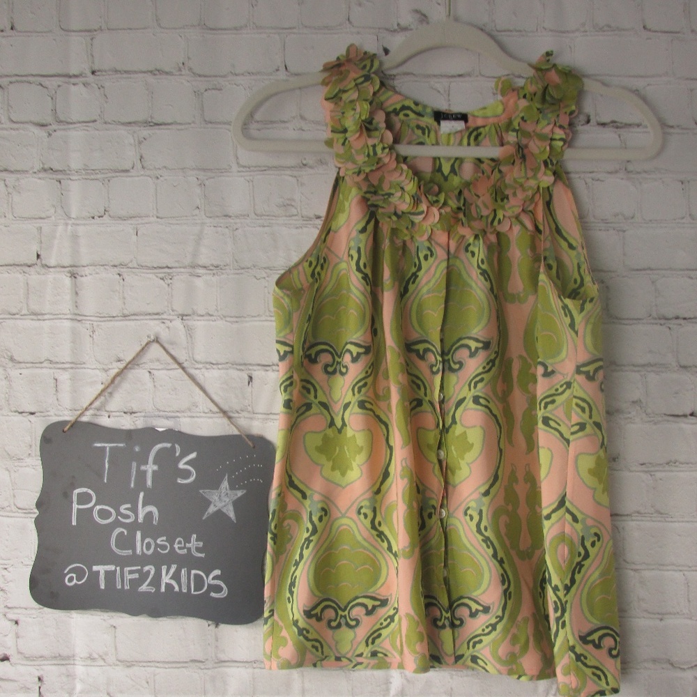 J.Crew 100% Silk Blouse Sz small E46